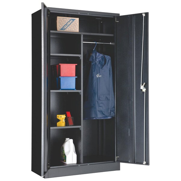 Global Industrial Combo Storage Cabinet, 72 in H, 36 in W, Black 269878BK - main